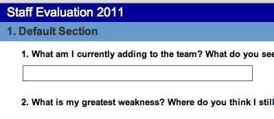 The Team Evaluates the Leader, 2011 Edition